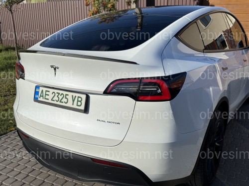 Спойлер лип для Tesla Model Y 2020-2024 ABS пластик, цвет карбон