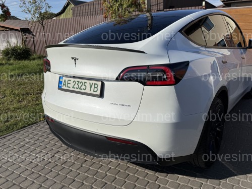 Спойлер лип для Tesla Model Y 2020-2024 ABS пластик, цвет карбон
