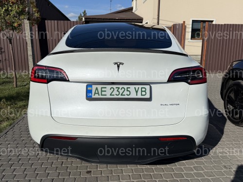 Спойлер лип для Tesla Model Y 2020-2024 ABS пластик, цвет карбон