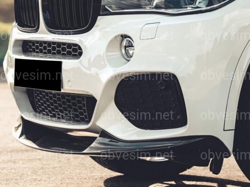 Юбка переднего бампера M-Perfomance для BMW X5 F15 2013-2018 ЧЕРНЫЙ ГЛЯНЕЦ