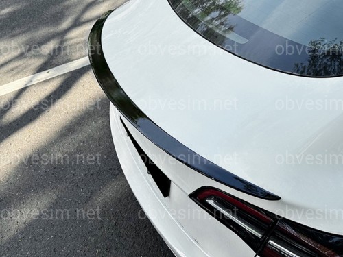 Спойлер лип для Tesla Model 3 2017-2024 ABS пластик, цвет черный глянец