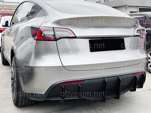 Накладка заднего бампера для Tesla Model Y 2020-2024 ABS пластик, цвет черный глянец