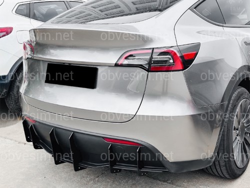 Накладка заднего бампера для Tesla Model Y 2020-2024 ABS пластик, цвет черный глянец