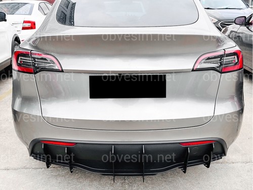 Накладка заднего бампера для Tesla Model Y 2020-2024 ABS пластик, цвет черный глянец