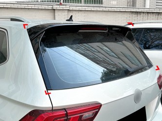 Спойлер козырек стиль R-line Volkswagen Tiguan 2017-2024 ABS пластик, цвет черный глянец