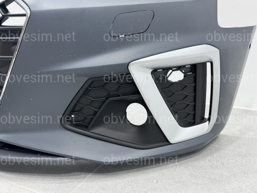 Бампер передний в сборе S-Line ХРОМ для Audi A4 B9 2020-2023