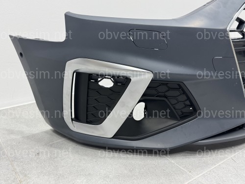 Бампер передний в сборе S-Line ХРОМ для Audi A4 B9 2020-2023