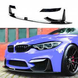 Юбка переднего бампера BMW M4 F81 F82 F83 абс пластик, черный глянец