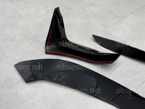 Юбка переднего бампера BMW M4 F81 F82 F83 абс пластик, черный глянец