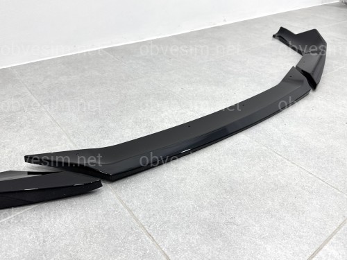 Юбка накладка переднего бампера M5 BMW 5 series G30 G31 M5 F90 LCI 2020-2023 ABS пластик, черный глянец