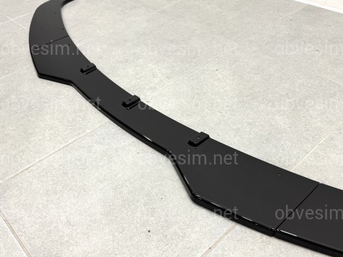 Юбка переднего бампера BMW 3 series F30 F31 2012-2018 абс пластик, черный глянец