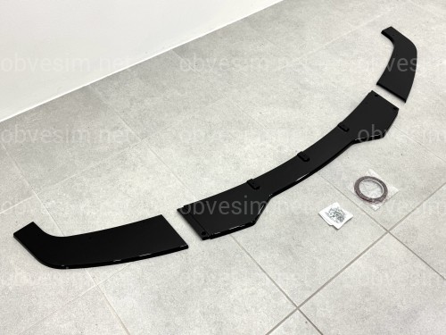 Юбка переднего бампера BMW 3 series F30 F31 2012-2018 абс пластик, черный глянец