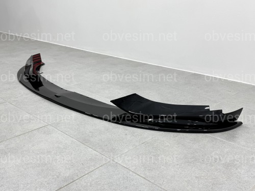 Юбка переднего бампера M performance BMW 4 series F32 F33 F36 2013-2020 ABS пластик, черный глянец