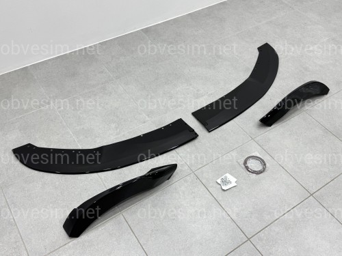 Юбка переднего бампера M performance BMW 4 series F32 F33 F36 2013-2020 ABS пластик, черный глянец