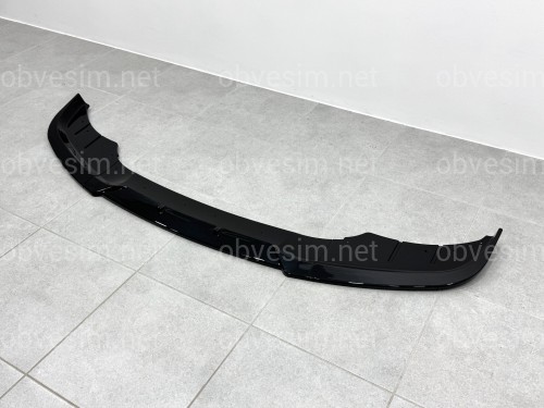 Юбка накладка переднего бампера BMW 5 series F10 F11 LCI 2013-2016 ABS пластик, цвет черный глянец