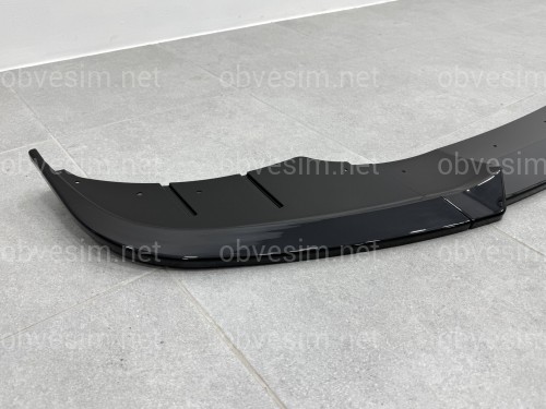 Юбка накладка переднего бампера BMW 5 series F10 F11 LCI 2013-2016 ABS пластик, цвет черный глянец