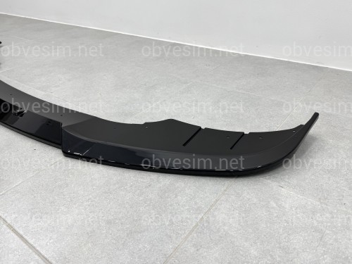 Юбка накладка переднего бампера BMW 5 series F10 F11 LCI 2013-2016 ABS пластик, цвет черный глянец