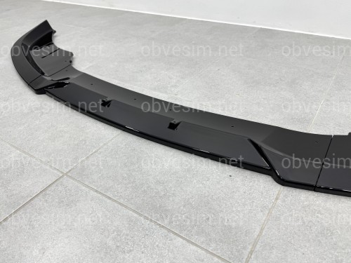 Юбка накладка переднего бампера BMW 5 series F10 F11 LCI 2013-2016 ABS пластик, цвет черный глянец
