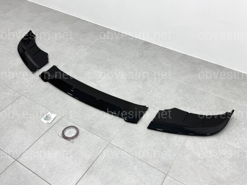 Юбка накладка переднего бампера BMW 5 series F10 F11 LCI 2013-2016 ABS пластик, цвет черный глянец