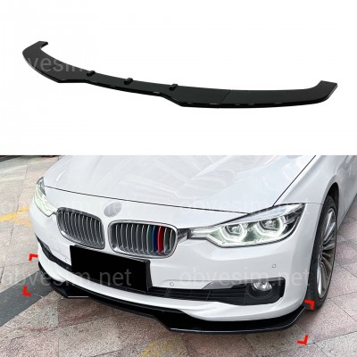 Юбка переднего бампера BMW 3 series F30 F31 2012-2018 абс пластик, черный глянец