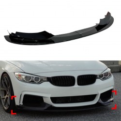 Юбка переднего бампера M performance BMW 4 series F32 F33 F36 2013-2020 ABS пластик, черный глянец