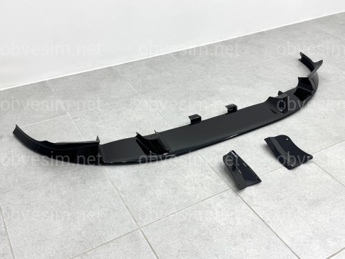 Юбка переднего бампера X3M F97 / X4M F98 2018-2021, цвет черный глянец