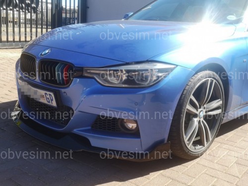 Юбка переднего бампера MAD LIP F30 F31 2012-2018 к бамперу м пакет, цвет черный глянец