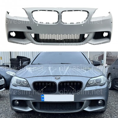 Передний бампер в сборе M Paket BMW 5 Series F10 F11 2010-2013 (под омыватели / с отверстиями под парктроники / с отверстиями туманок)