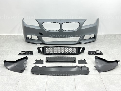 Передний бампер в сборе M Paket BMW 5 Series F10 F11 2010-2013 (под омыватели / с отверстиями под парктроники / с отверстиями туманок)