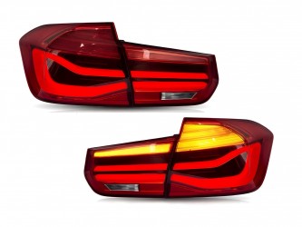 Задние LED фонари рестайлинг BMW 3 series F30 2012-2018 красные, комплект 4шт.