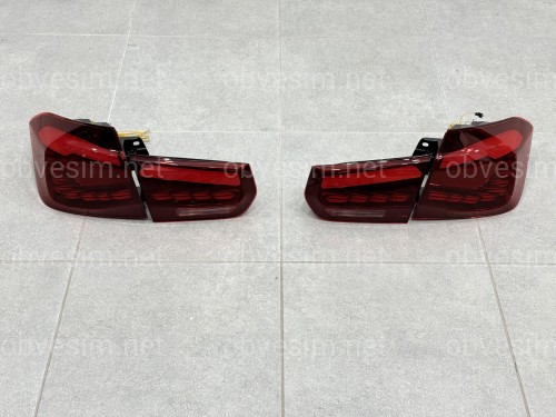 Задние LED фонари стиль M4 для BMW 3 series F30 2012-2018 красные, комплект 4шт.