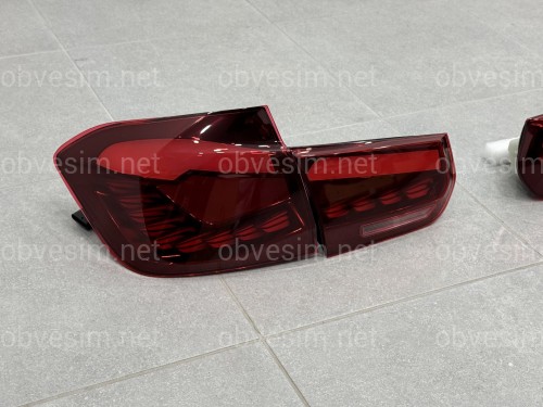 Задние LED фонари стиль M4 для BMW 3 series F30 2012-2018 красные, комплект 4шт.