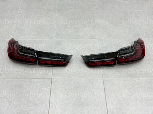 Задние LED фонари стиль M4 для BMW 3 series G20 G80 2019- красные, комплект 4шт.