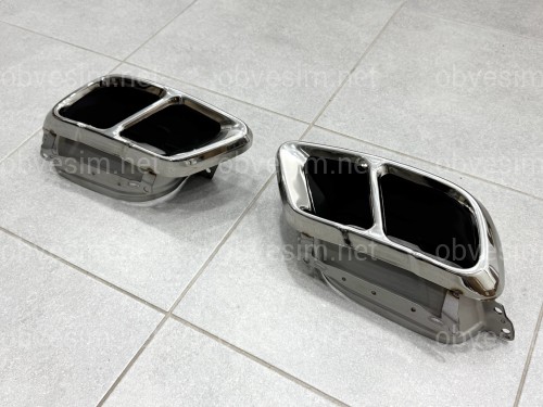 Насадки на выхлопные трубы M50i LCI для BMW X5 G05 / X6 G06 / X7 G07 хром
