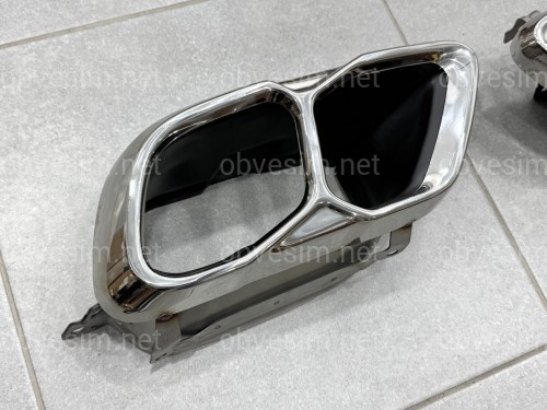 Насадки на выхлопные трубы M60i LCI для BMW X5 G05 / X6 G06 / X7 G07 хром