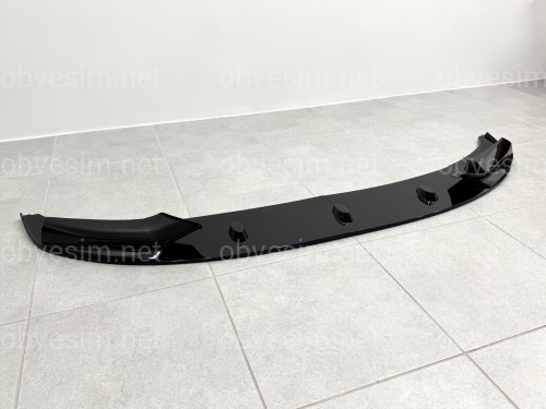 Юбка накладка переднего бампера M-Performance BMW 5 series F10 F11 2010-2016 ABS пластик, цвет черный глянец