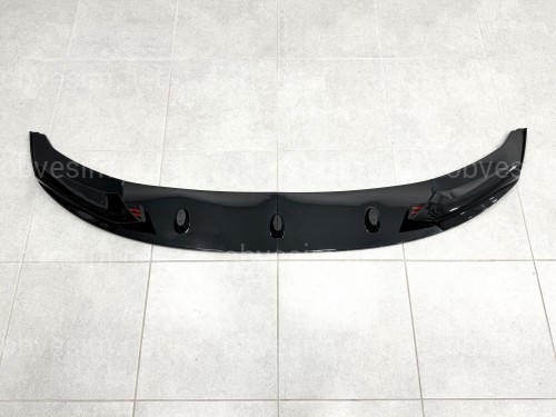 Юбка накладка переднего бампера M-Performance BMW 5 series F10 F11 2010-2016 ABS пластик, цвет черный глянец