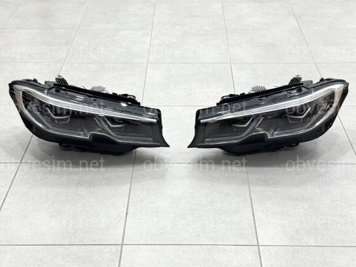 Фары Laser BMW 3 series G20 / G21 2018-2022, 2 РЕЖИМА ДХО БЕЛЫЕ / ЖЕЛТЫЕ