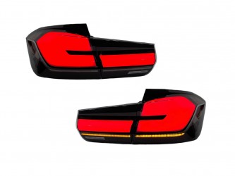 Задние LED фонари стиль G30 для BMW 3 series F30 2012-2018 дымчатые, комплект 4шт.