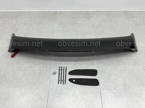 Спойлер на багажник Mitsubishi Lancer 9 2004-2009 со стопом  ABS пластик, цвет черный глянец