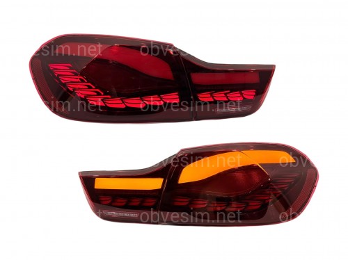 Задние LED фонари стиль M4 для BMW 4 series F32 F33 F36 F82 F83 2013-2020 красные, комплект 4шт.