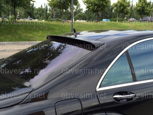 Козырёк на стекло Mercedes-Benz S class W221 2005-2013 ABS пластик, цвет черный глянец