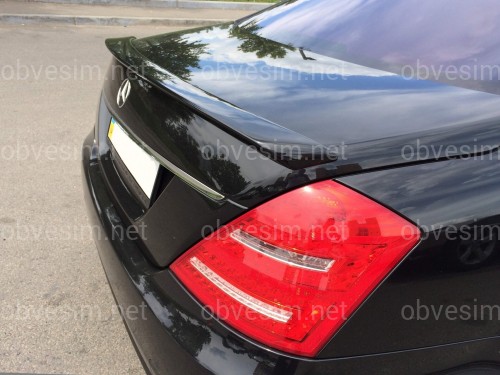 Спойлер лип багажника Mercedes-Benz S class W221 2005-2013 ABS пластик, цвет черный глянец