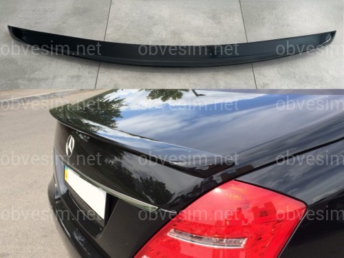 Спойлер лип багажника Mercedes-Benz S class W221 2005-2013 ABS пластик, цвет черный глянец