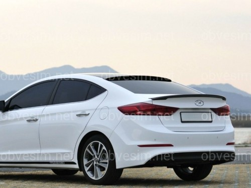 Спойлер лип багажника Hyundai Elantra AD 2016- ABS пластик, цвет черный глянец