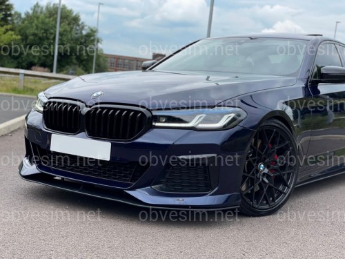 Накладка переднего бампера M-Performance стиль AC Schnitzer для BMW 5 series G30 31 2020-2023 ABS пластик, цвет черный глянец