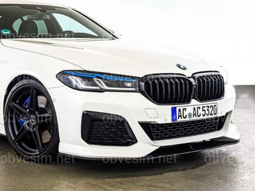 Накладка переднего бампера M-Performance стиль AC Schnitzer для BMW 5 series G30 31 2020-2023 ABS пластик, цвет черный глянец