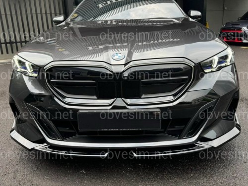 Обвес юбка переднего бампера M-Performance для BMW 5 series G60 G61 2024-, цвет черный глянец