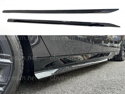 Лезвия под пороги M-Performance BMW 5 series G60 G61 2024- 2шт. черный глянец