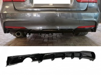 Диффузор накладка заднего бампера M-Performance BMW 3 series F30 2012-2018 под одну выхлопную трубу ГЛЯНЦЕВЫЙ 0----